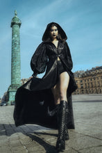 Load image into Gallery viewer, Andromeda black long coat