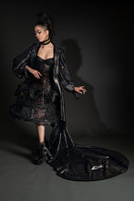Load image into Gallery viewer, Andromeda black long coat
