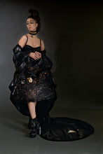 Load image into Gallery viewer, Andromeda black long coat