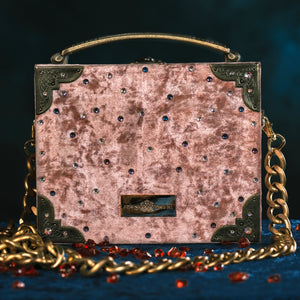 Pink brocade handbag