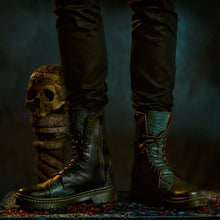 Load image into Gallery viewer, Black and turquoise boots