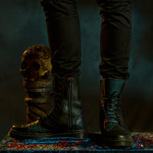 Load image into Gallery viewer, Black and turquoise boots