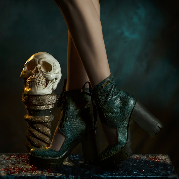 Turqoise ribbon shoes