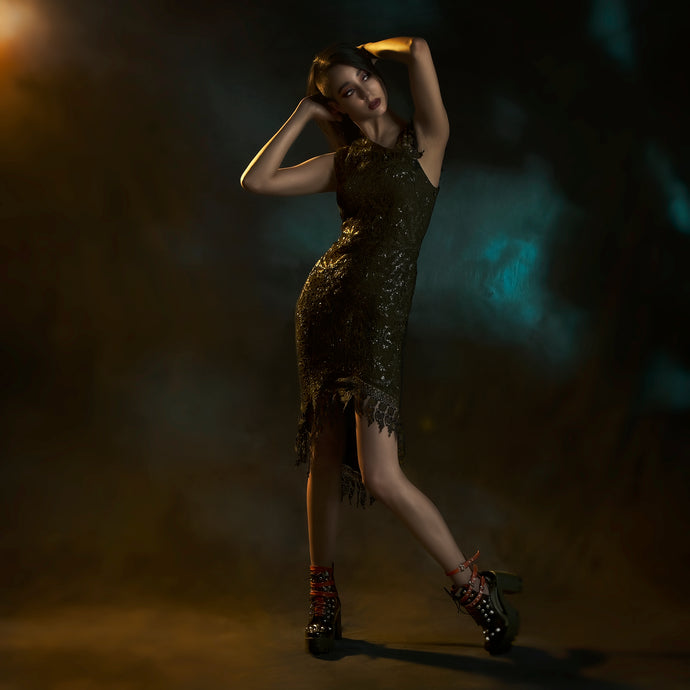 Black lace dress