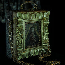 Load image into Gallery viewer, Virgin of Sorrows in a hand carved frame hand bag